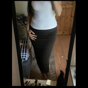 Stickad kjol Gina Tricot - Säljer en superfin brun stickad kjol från Gina Tricot i storlek S. Kjolen är knälång med en liten slits på sidan och har en bekväm ribbad midja. Perfekt för höst och vinter, både till vardags och fest. I nyskick, nypris 299kr
