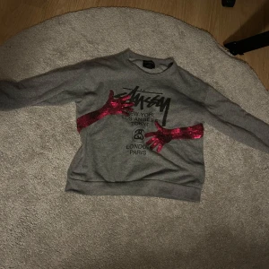 Stussy tjocktröja - En riktigt fet stussy tjocktröja köpt här på plick. Står M men sitter som en XS. Paljetterna går såklart att ta av, tveka inte vid mer frågor!