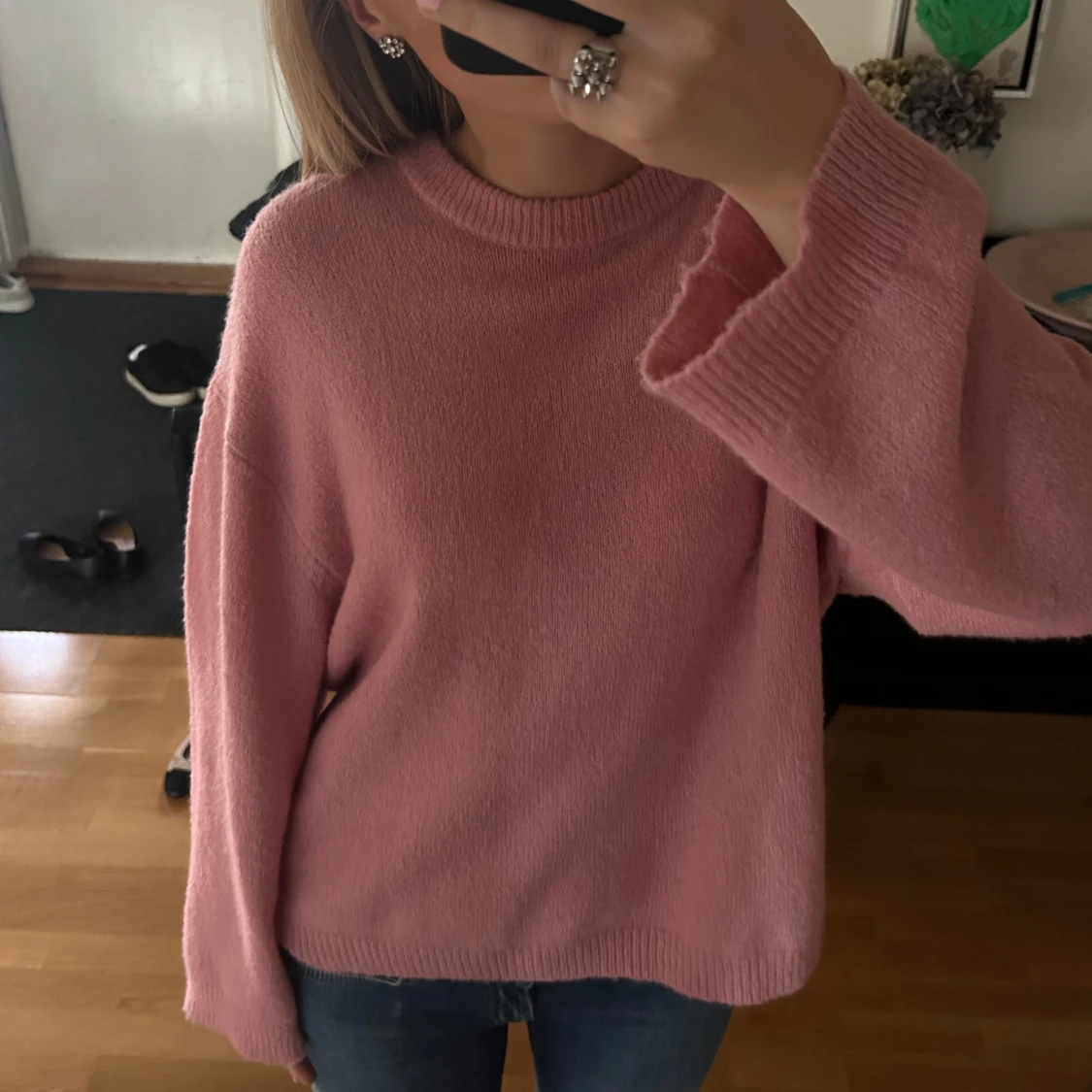 Rosa stickad tröja! - 91