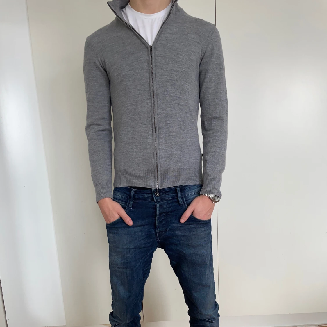 Grå merinozip från Riley  - 1