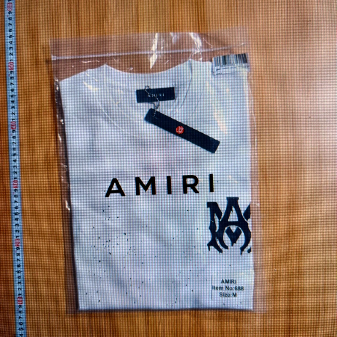 Vit t-shirt från Amiri med blått stänkmönster - 2