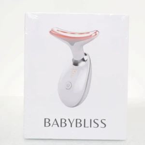 7 Color Beauty Device för ansikte och hals - Säljer en Babybliss 7 Color Beauty Device för ansikte och hals. Den har en modern design med LED-ljus för hudvård. Perfekt för att förbättra hudens utseende och elasticitet. Laddas via USB och har en kompakt storlek som gör den enkel att använda hemma.