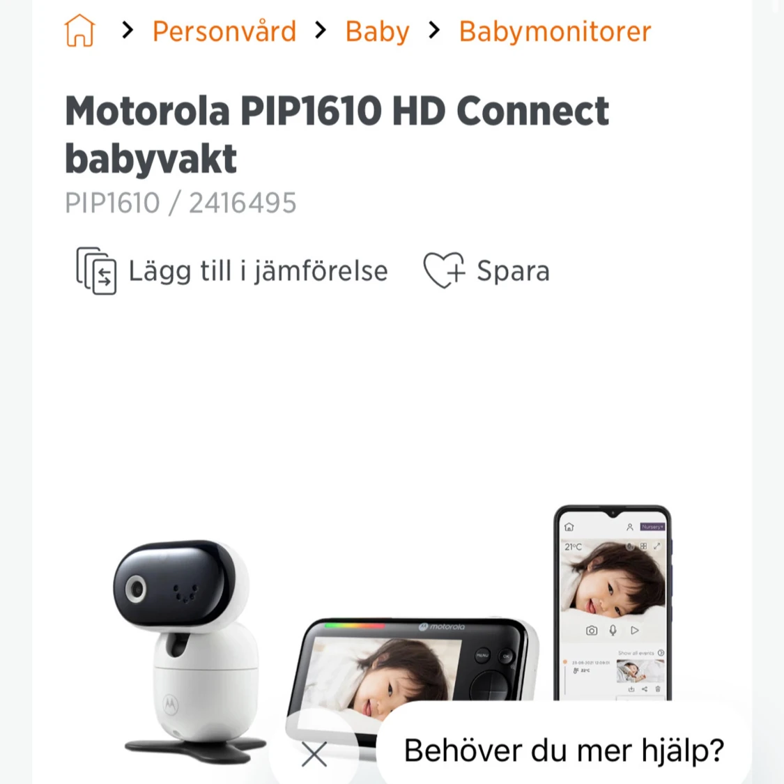 Motorola PIP1610 HD Connect babyvakt - 3