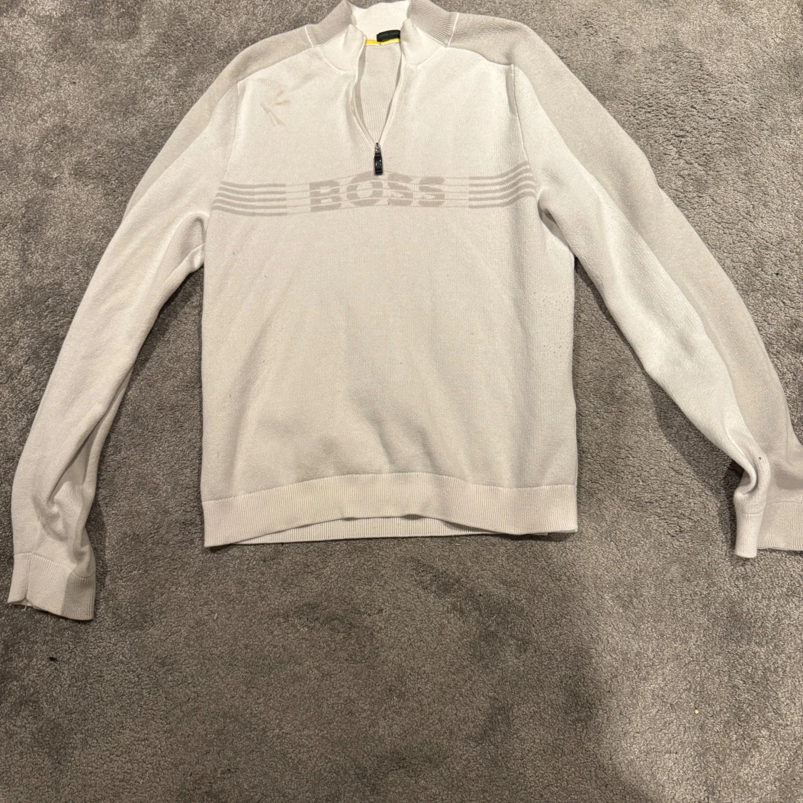 Vit half zip från Boss unik!!