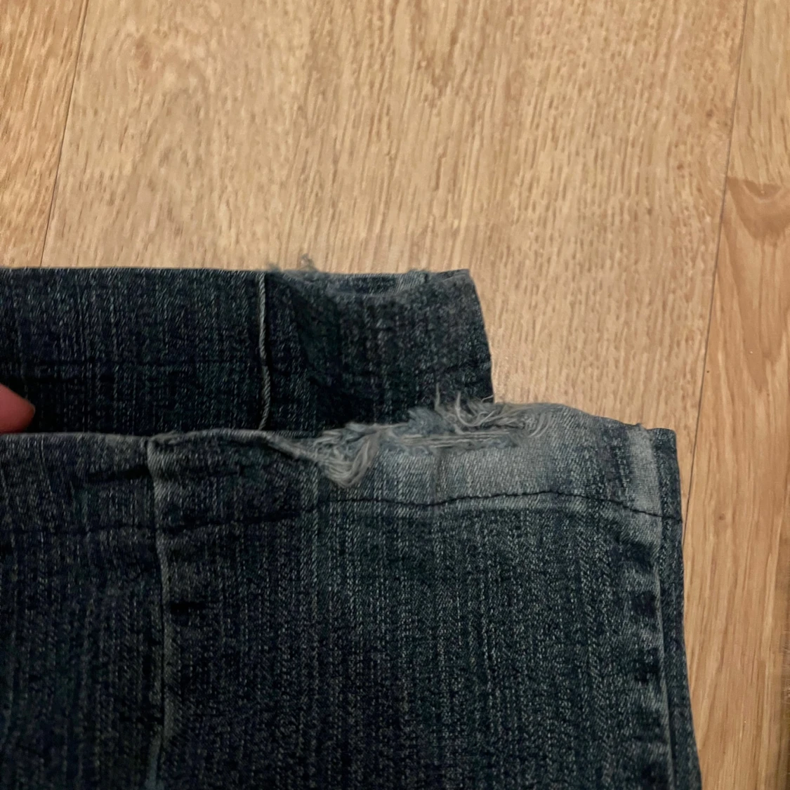 Mörkblå jeans flared jeans  - 4