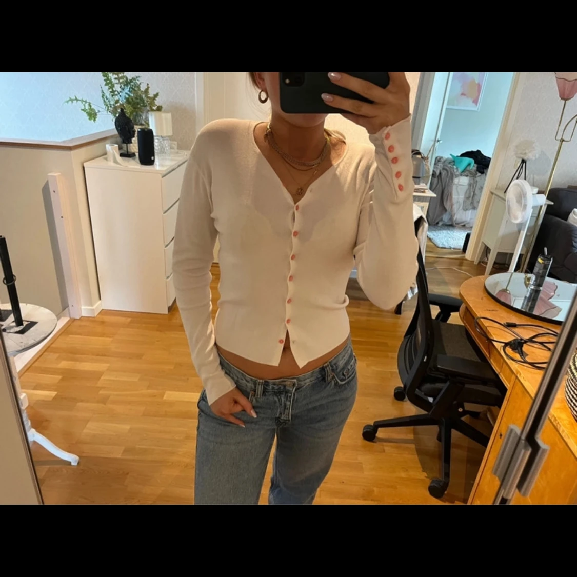 Rosa kofta med knappar - 1