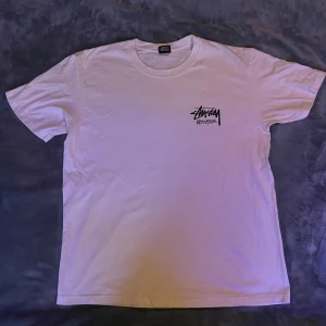 Hel vit Stüssy t-shirt - Säljer min hel vita stüssy t-shirt som är storlek L men jag skulle säga att den är liten i storleken så passar m också. Den är använd en fåtal gånger. Skriv privat vid frågor