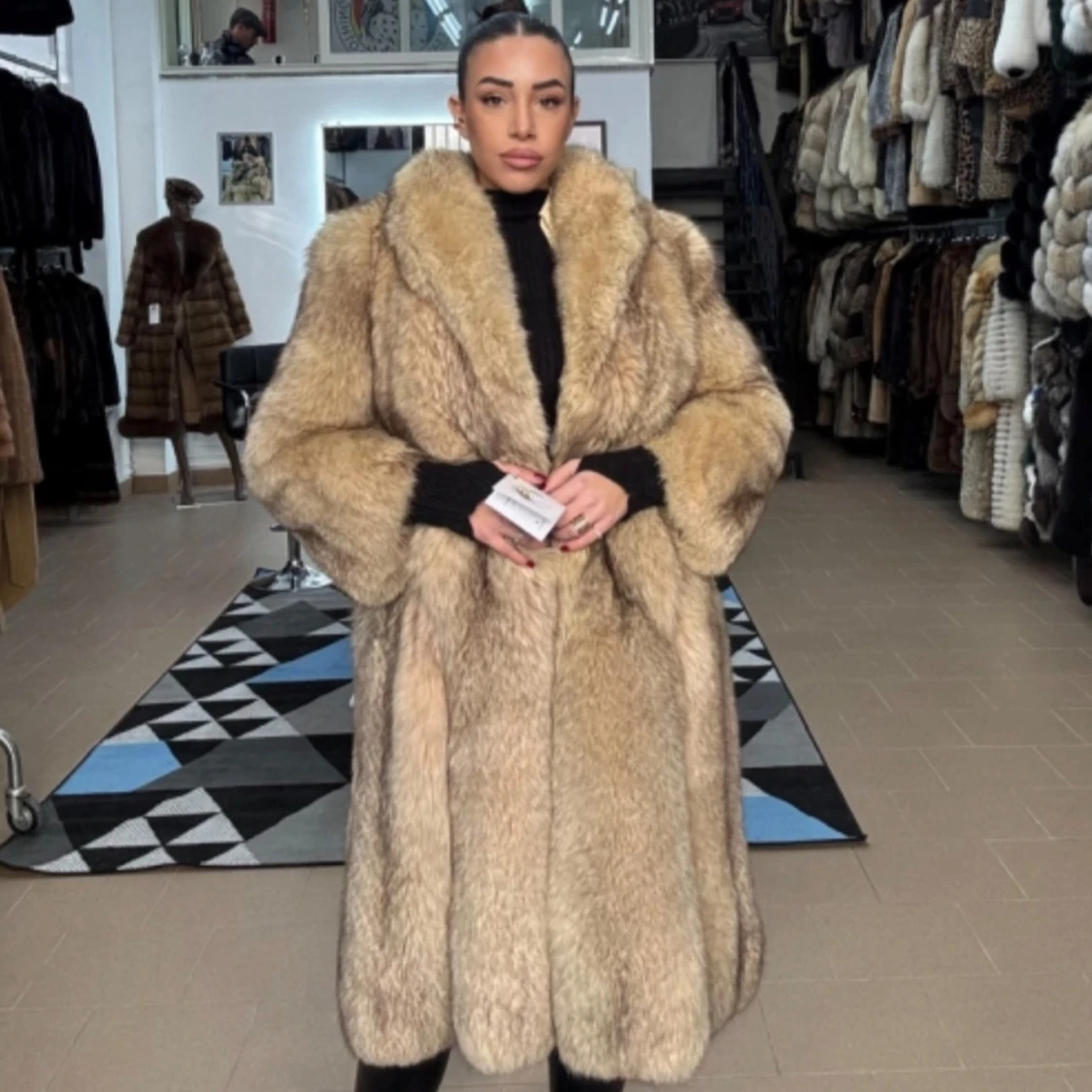 Beige pälsjacka - 91