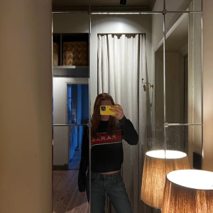 Svart tröja med Paris-tryck - Säljer en svart tröja med rött och vitt Paris-Tryck. Skulle säga ty tröjan är i rätt så bra skick. I storlek S från Other stories