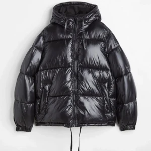 Svart glansig jacka - Säljer denna dunjacka ifårn Hm. Fint skick, sparsamt andvänt. 