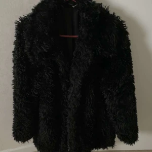 Svart pälsjacka  - Jättefin svart pälsjacka från H&M i storlek S. Har knappar och fickor. Väldigt bra skick, inga hål eller skador.