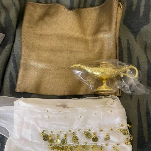 Anden i flaskan halloween outfit  - Super najs och unik halloween outfit som föreställer anden i flaskan. Inkluderar: Toppen, zara, s Shortsen, Nelly, xs Magdanskjolen, SHEIN, s Aladdins magiska lampa, SHEIN 