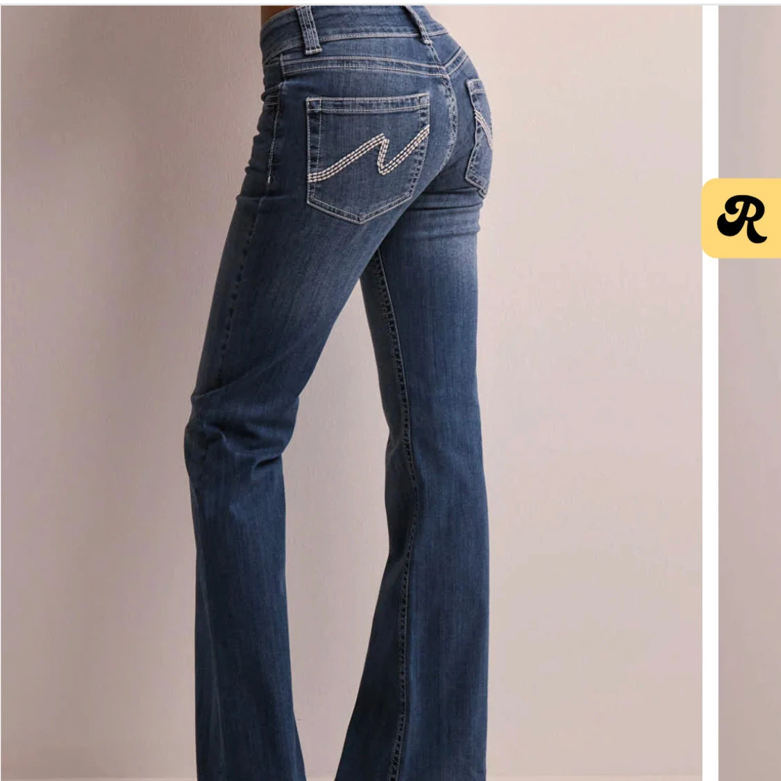 Blå bootcut jeans - 90