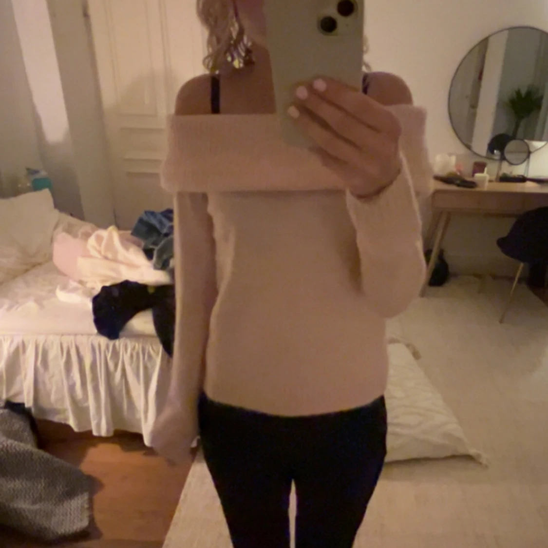 Rosa offshoulder tröja - 90