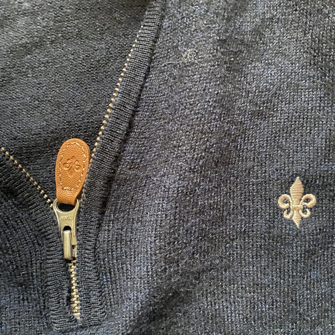 Mörkblå ull halfzip tröja från Morris - 90