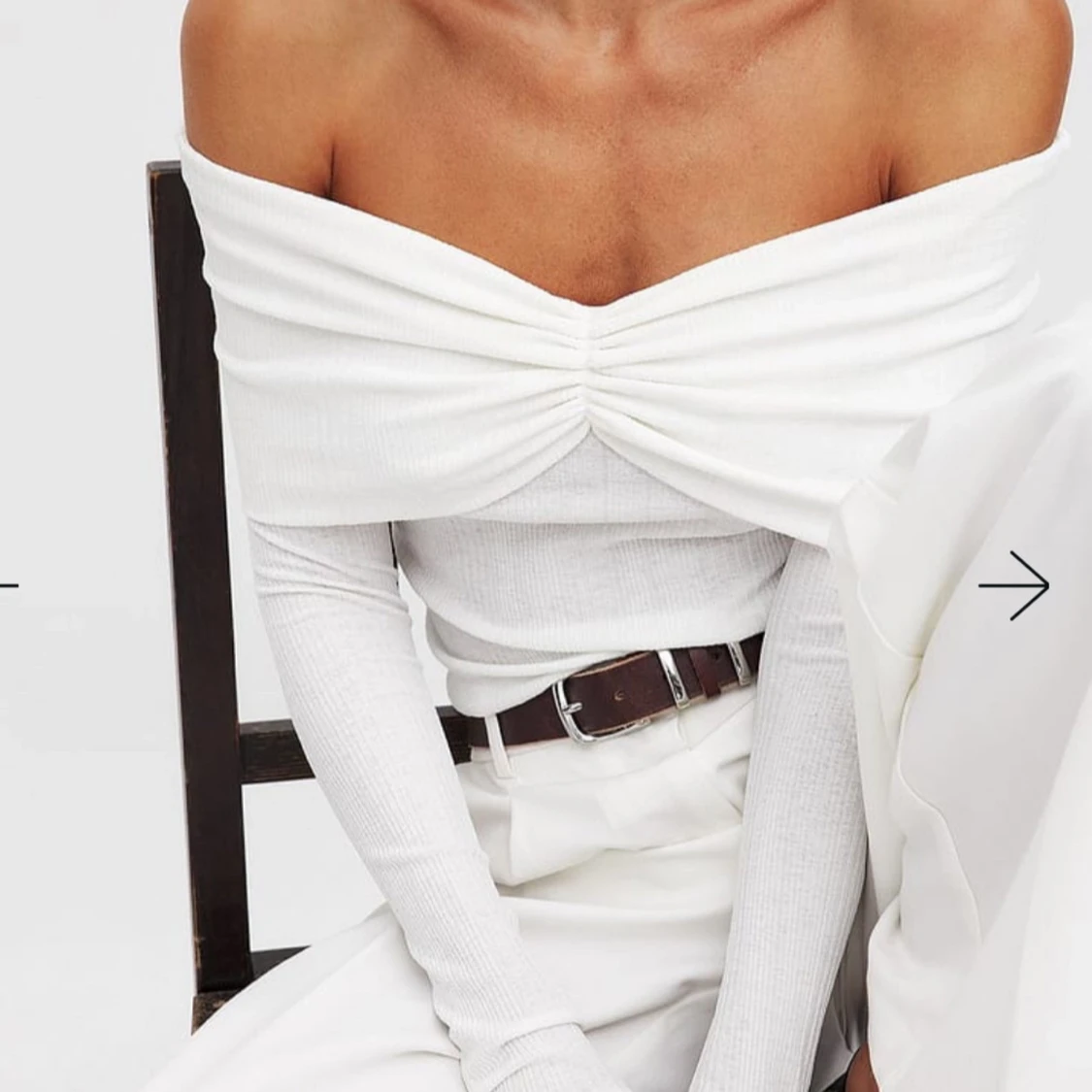 Vit offshoulder topp - 90