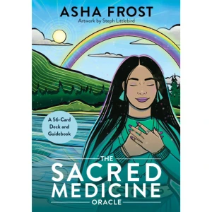 The Sacred Medicine Oracle - Connect with healing traditions, stories, ancestral wisdom, and animal guidance through this 56-card deck and guidebook from Indigenous Medicine Woman and author of You Are the Medicine, Asha Frost.Indigenous people know the power of earth and spirit medicine. Everything in our natural world is interconnected and sacred. The plants, animals, rocks, waters, stars, moon are our relations, our kin. Every aspect of creation has a spirit. This spirit lives in all things and informs us how to walk in a good way or, in Anishinaabemowin, Mino-bimaadiziwin.The Sacred Medicine Oracle was birthed to invite readers into a conscious and respectful relationship with medicine teachings, awakening a daily connection to your own inner divinity, power, and wisdom. From the powerful remembering of "Past Life Medicine" to the promise of miracles with "Jingle Dress," each of the 56 cards depicts ceremony, traditions, moon phases, animal guides, and plant allies, all of them alive with energy and blessed with healing intentions from the ancestors.