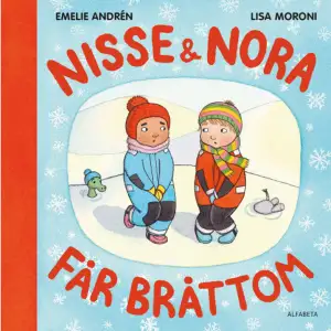 Det är vinter. Hela världen är vit och kall, väldigt kall. Men Nisse & Nora bryr sig inte om det, de har bråttom på med alla kläder och sen plums ut i den härliga snön. Mormor försöker få dem att kissa först, men det har de inte tid med! De åker pulka och bygger snögubbar tills Nora blir kissnödig. Sen blir Nisse kissnödig. Nu är det bråttom in och av med alla kläder. Kommer de att hinna innan det händer en olycka?Böckerna om Nisse och Nora är en serie för små barn med boksidor i kartong. Nisse och Nora är runt 1,5-2 år och bor på samma gata. De är kompisar och lite allmänt knasiga och knäppa, jobbiga och charmiga, envisa och viljestarka, ologiska och påhittiga. Ja, de är alltså två helt vanliga barn. Det här är småbarnsböcker med både stor dramatik och vardagsnära igenkänning.     Format Board book   Omfång 16 sidor   Språk Svenska   Förlag Alfabeta   Utgivningsdatum 2018-10-02   Medverkande Lisa Moroni   ISBN 9789150119954  