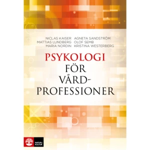 Psykologi för vårdprofessioner (bok, flexband) - Här presenteras psykologi som är särskilt relevant och anpassad för vårdprofessioner. Med tydliga introduktioner, begreppsbeskrivningar, sammanfattningar och lästips spänner innehållet över psykologiska grundteorier, ledarskap och teamarbete, hälsopsykologi, krisstöd och samtalsmetodik. Områdena är utvalda utifrån att de är praktiskt användbara, har hög vetenskaplig evidens och är de mest efterfrågade på utbildningarna. Rikligt med exempel illustrerar hur psykologisk kunskap omsätts och görs användbar i arbetet.    Format Flexband   Omfång 328 sidor   Språk Svenska   Förlag Natur &amp; Kultur Akademisk   Utgivningsdatum 2018-03-17   Medverkande Niclas Kaiser   Medverkande Mattias Lundberg   Medverkande Maria Nordin   Medverkande Agneta Sandström   Medverkande Olof Semb   Medverkande Kristina Westerberg   ISBN 9789127140325  