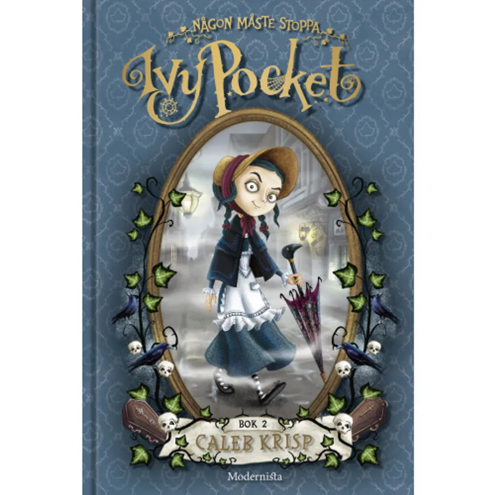 »Ivy Pocket är som en kombination av Lemony Snicket, Neil Gaiman, Roald Dahl och Pippi Långstrump.« | Belinda Graham, Tidningen Kulturen»Man läser Någon måste stoppa Ivy Pocket med ett leende på läpparna.« Betyg 5 av 5 | Staffan Engstrand, BTJÄR DU REDO FÖR IVY POCKET? FÖR IVY POCKET ÄR REDO FÖR DIG!Efter att den vandrande katastrofen Ivy Pocket hindrat Klockdiamanten från att falla i orätta händer anländer hon till London, där hon adopteras av ett kistmakarpar. Ivy är övertygad om att hon är den perfekta dottern, samtidigt som Mor Snagsby tvingar henne att städa begravningsbyrån, som en annan tjänsteflicka.Alla verkar vilja ha något av Ivy Pocket. En vacker släkting vid namn Estelle vill att Ivy avslöjar den mörka hemligheten bakom hennes brors död. Hennes nya vän miss Carnage ställer nyfikna frågor, och Ivy själv vill bara komma på ett sätt att rädda sin vän Rebecca Butterfield.Men ondskan lurar runt hörnet. Och som vanligt är Ivy Pocket den enda som kan ordna upp allting. Hon måste skydda Klockdiamanten och rädda Rebecca - innan det är för sent!CALEB KRISP är en australisk barnboksförfattare som fått horder av fans världen över med sin oemotståndligt roliga och fantasifulla serie om den tolvåriga tjänsteflickan Ivy Pocket. I USA och England har Ivy Pocket-böckerna bland annat jämförts med Lemony Snicket och Neil Gaiman.»Det här är något av det roligaste och charmigaste jag någonsin läst.« Betyg 9 av 10 | Petras Bokblogg»Någon måste stoppa Ivy Pocket är ett humoristiskt och bisarrt äventyr. Extraordinär!« | Bokkoll»Det är svårt att förklara med ord hur underbar Ivy Pocket är.« | I Heart Fantasy»Vad mer kan man begära av en bok?« | Fantastiska berättelser»Helt underbara, magiska böcker!« Betyg 5 av 5 | Snowglitter»Inte bara är boken väldigt rolig, bilderna till historien är fantastiska.« | Bokparadiset»Rolig, lysande & fängslande!« Betyg 5 av 5 | Jennies boklista»Karaktärerna i boken är helt magnifika och man kan inte annat än älska den självsäkra, uppnosiga, malliga och äventyrslystna Ivy som skådar faran i vitögat och utdelar björntjänster där de som minst behövs.« Betyg 5 av 5 | Jennys bibliotek    Format Inbunden   Omfång 422 sidor   Språk Svenska   Förlag Modernista   Utgivningsdatum 2017-03-08   Medverkande Lena Karlin   Medverkande Barbara Cantini   Medverkande Lars Sundh   ISBN 9789177015819  . Böcker.