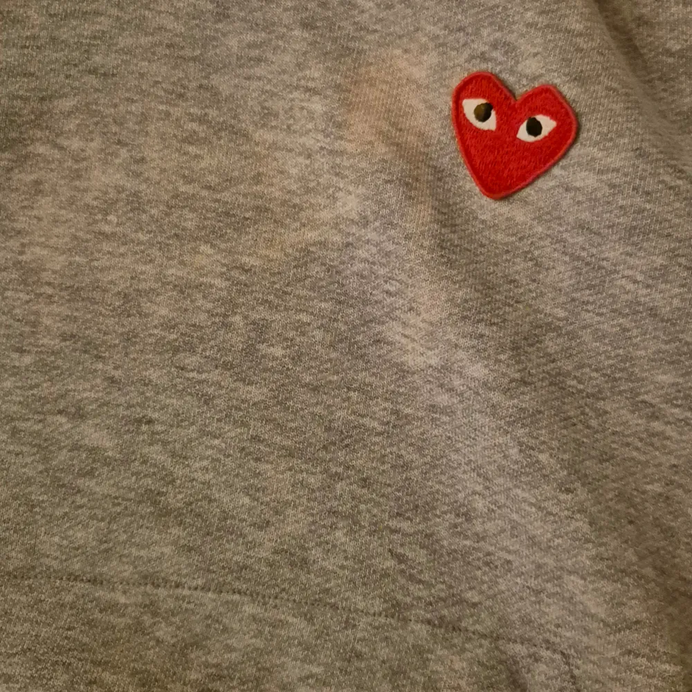 Säljer en galet feta cdg hoodie. Bra skick förutom fläckarna som syns på bilderna. Fläckarna kan gå bort med tex vanish men har it testat.. Hoodies.