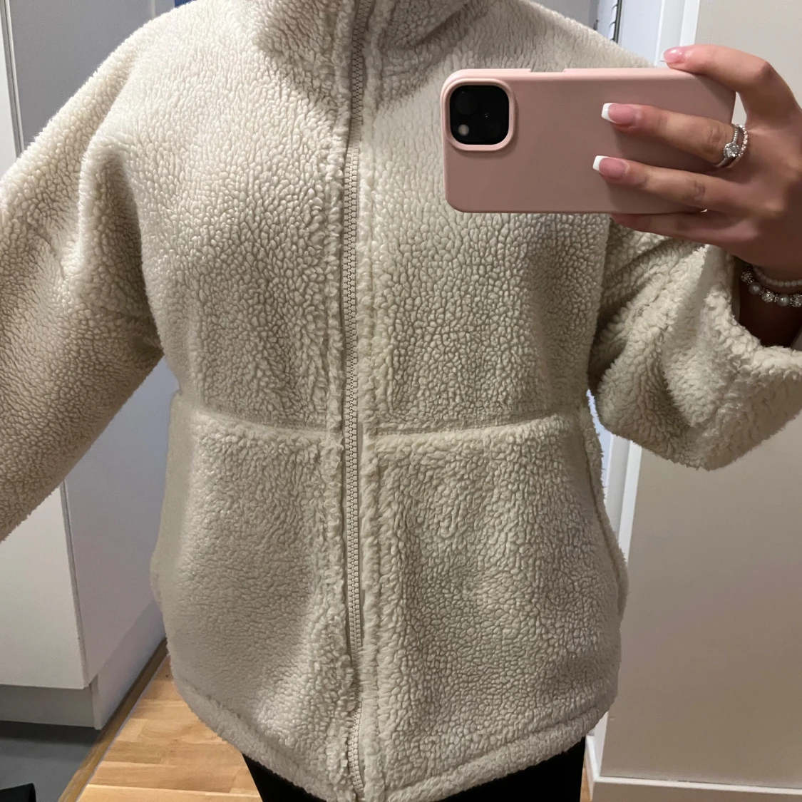 Vit Teddy jacka - 90