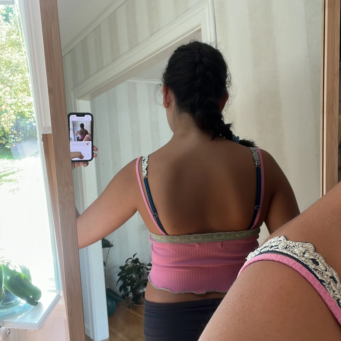 Rosa ribbad linnetopp från Sinsay - 90