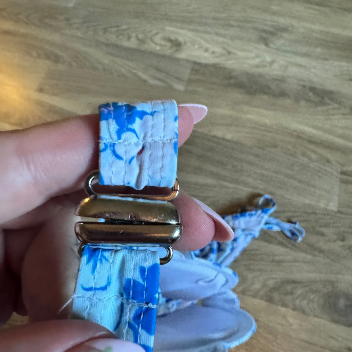 Blommig bikini i blått och vitt - 92