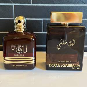 Söker Byten till Armani Stronger With You Tabacco och Dolce Gabbana The one Royal Nights | Mellanöstern Exclusive och svåra att få tag i | 100ML och 150ML | 99% och 97% kvar i dom | Kan även tänka mig sälja för rimligt pris🌟