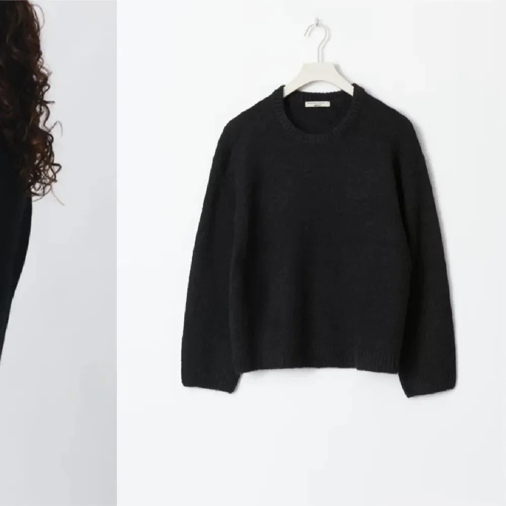 Crew neck sweater från Gina i svart, använd fåtal gånger därav som ny.🩷🩷. Stickat.