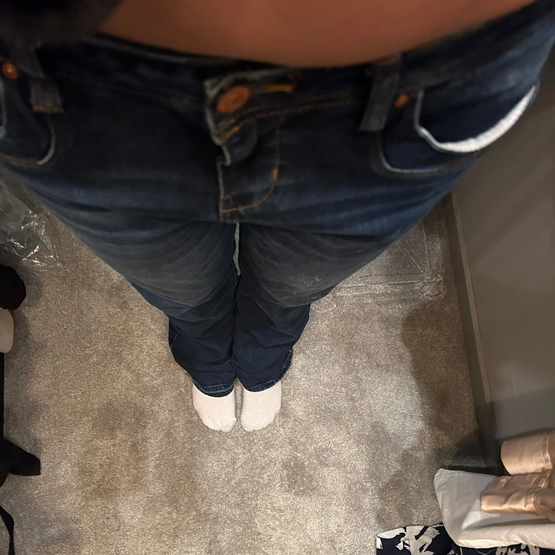 Blå jeans med bootcut - 1