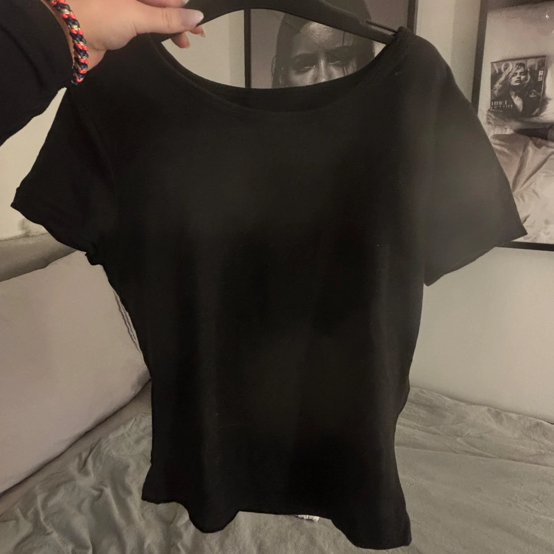 Svart kortärmad topp från Shein