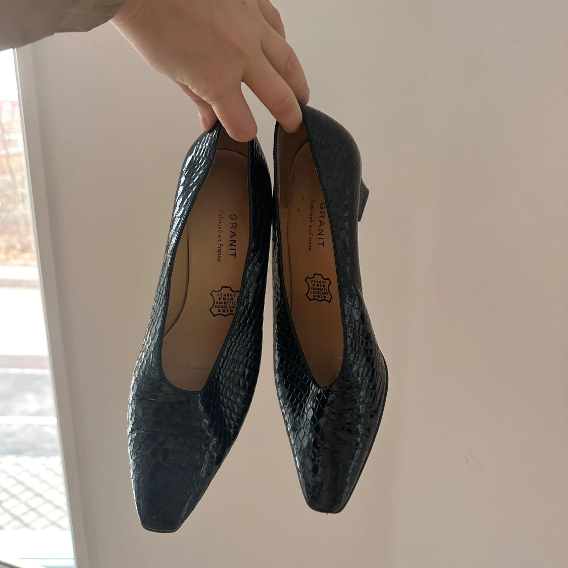 Vintage läder klackar från Granit stl 38