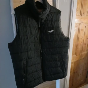 Svart quiltad väst från Hollister - Säljer en svart quiltad väst från Hollister med dragkedja och logotyp på bröstet. Perfekt för lager-på-lager under kyliga dagar. Västen har praktiska fickor med dragkedja och är i fint skick. Hör av dig om du har frågor😊Passar mig som brukar som ha S i jackor men den är oversized så passar M jättebra också🫶