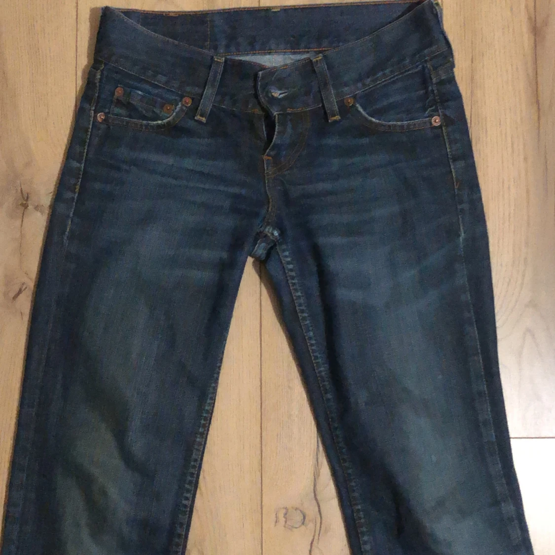 Blå bootcut jeans - 92
