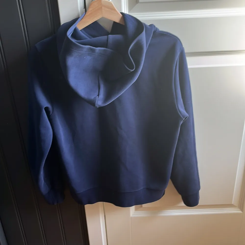 Säljer en snygg blå hoodie från Polo Ralph Lauren i storlek 14/16. Perfekt för en avslappnad stil och passar bra till både höst och vår. Superbekväm och stilren!. Tröjor & Koftor.