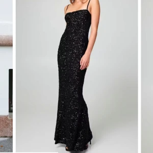 Svart glittrig långklänning - Säljer denna snygga klänningen då den inte passar mig, helt ny aldrig använd. Från bikbok EUFORIA klänningen. 