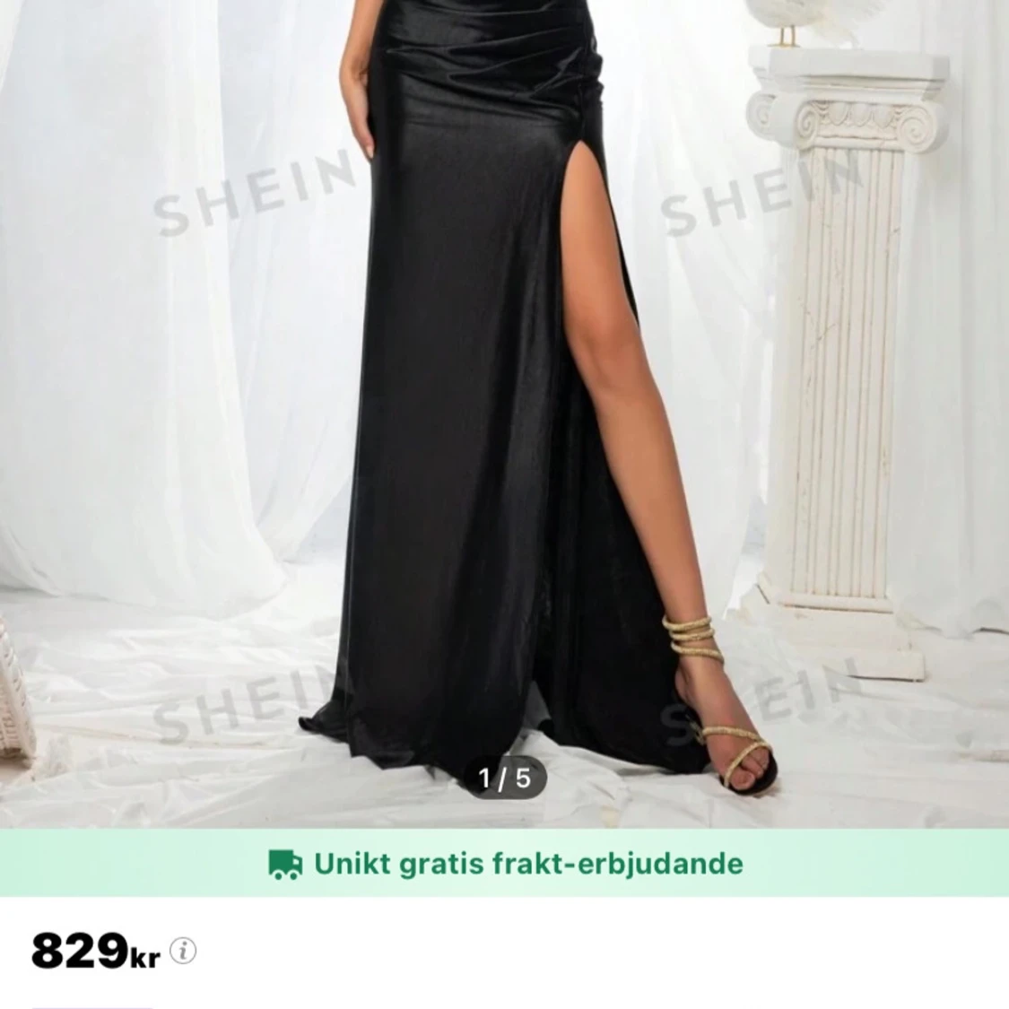 Svart axelbandslös klänning från Shein - 92