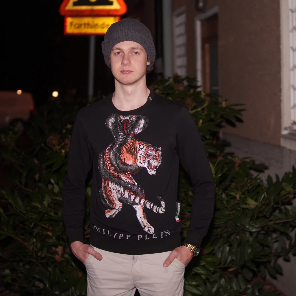 Svart tröja med tiger- och ormtryck från Philipp Plein - 92