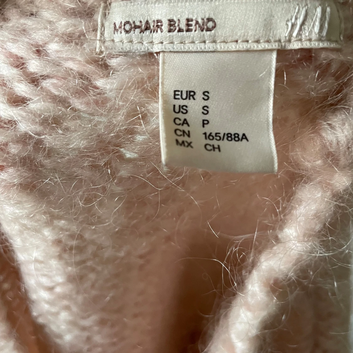 Rosa stickad tröja i mohairblandning - 90