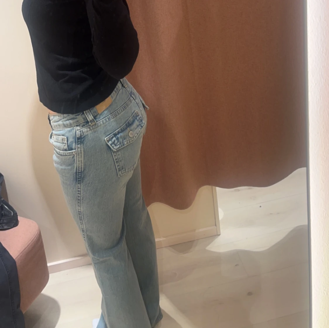 Låg midjade blåa jeans  - 90