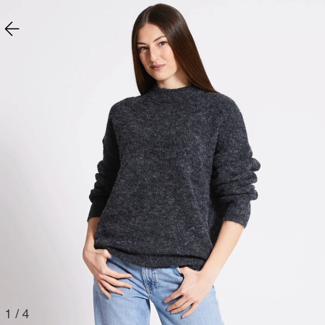 Mörkgrå stickad tröja - 90