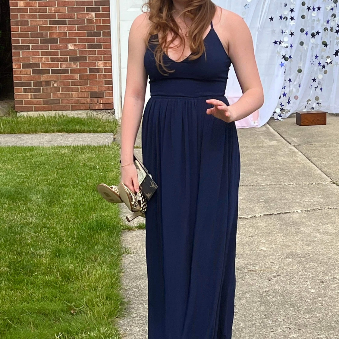 Marinblå balklänning