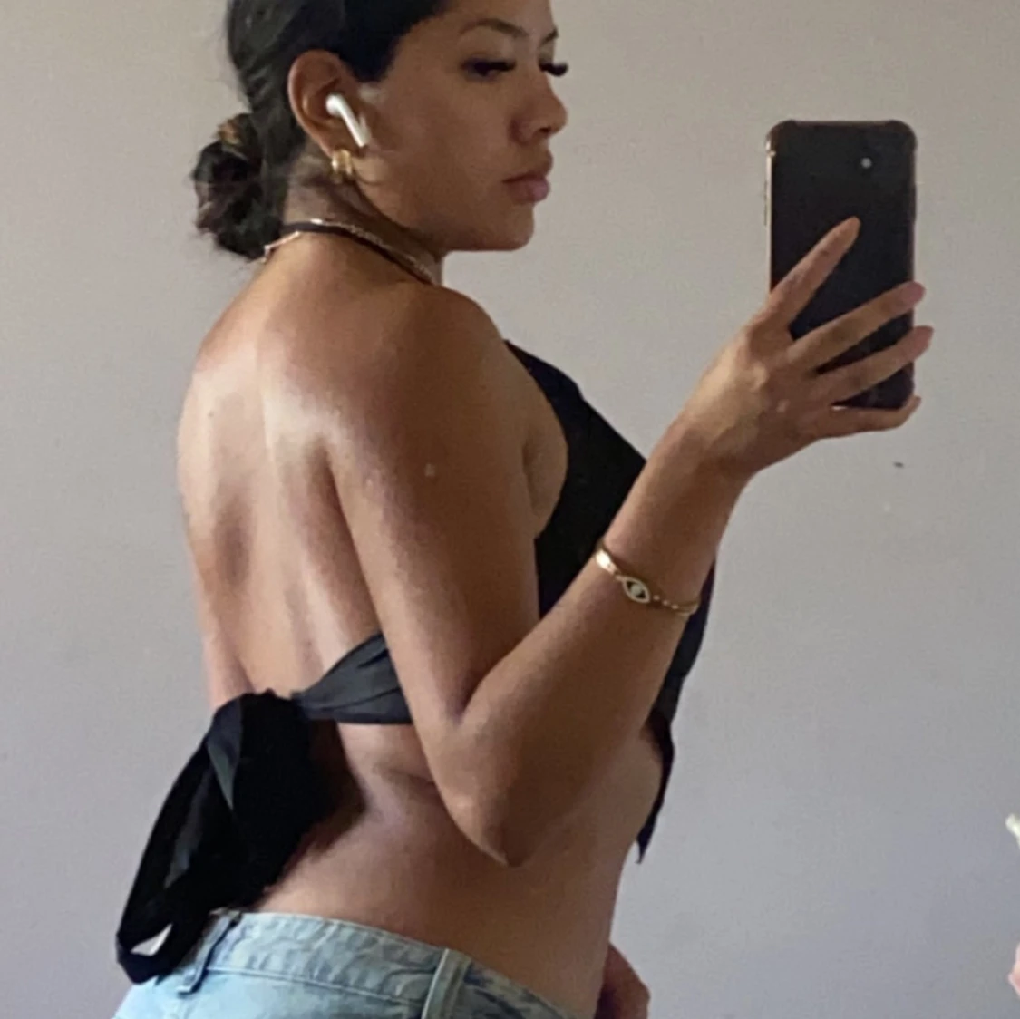 Svart backless topp - 90