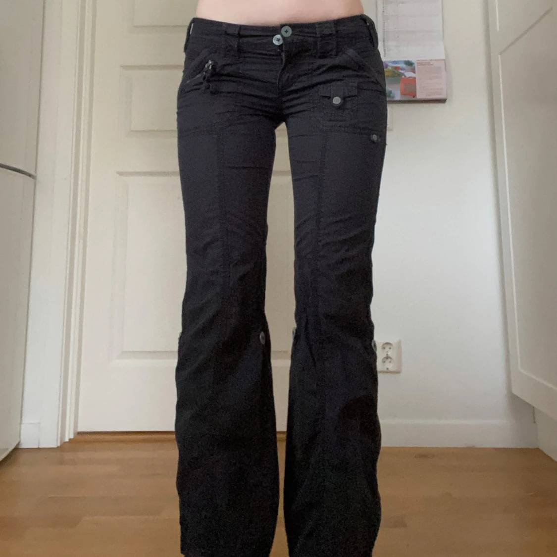 Y2k super low waist cargobyxor 