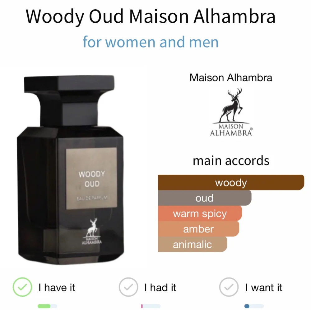 Elegant och mystisk parfym med en djup och träig doftprofil. Flaskan är svart och fyrkantig med en stilren etikett. Perfekt för den som älskar intensiva och varma dofter.. Perfume.