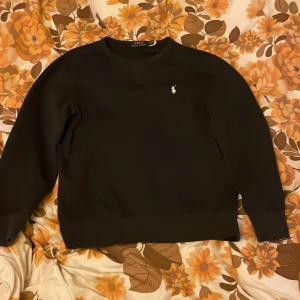 Svart tröja från Polo Ralph Lauren - Säljer en stilren svart tröja från Polo Ralph Lauren med det klassiska logotypbroderiet på bröstet. Tröjan har långa ärmar och en rund halsringning. Perfekt för en avslappnad och elegant look.