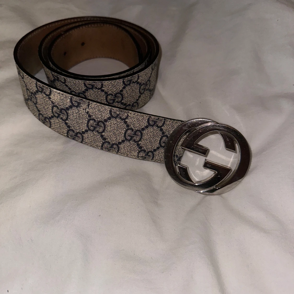 Mönstrat bälte från Gucci