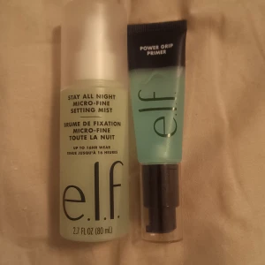 e.l.f. Setting Mist och Primer - Säljer e.l.f. Stay All Night Micro-Fine Setting Mist och Power Grip Primer. Setting Mist ger en långvarig finish upp till 16 timmar och kommer i en 80 ml flaska. Primern har en gelkonsistens och kommer i en praktisk tub med pump. Köptes för 149kr styck och säljer för 230kr (båda tillsammans)