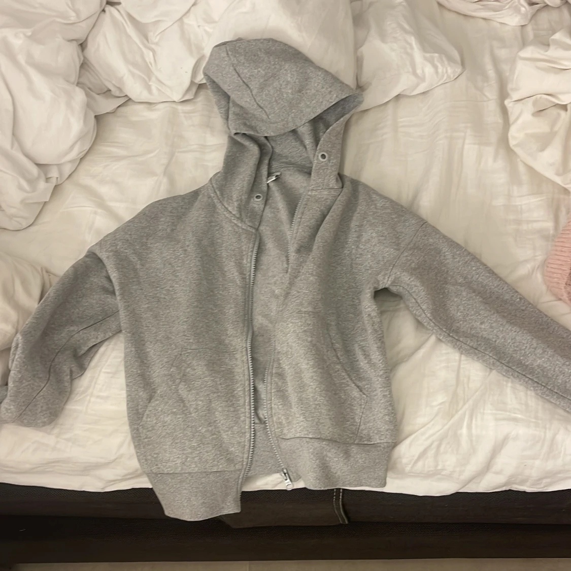 grå zip tröja från lindex